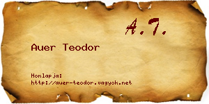 Auer Teodor névjegykártya